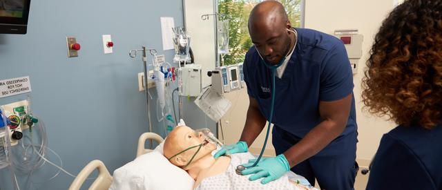 Nursing students in the lab